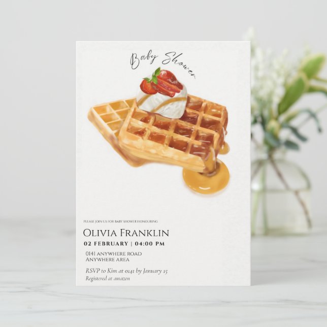 Convite Chá de fraldas de tema do deserto (Em pé/Frente)