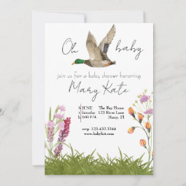 Convite Chá de fraldas de tema do Pato de Menina