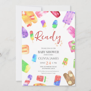 Convite chá de fraldas de tema do sorvete