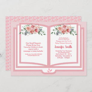 Convite Chá de fraldas de Tema Floral do Livro Cor de Água