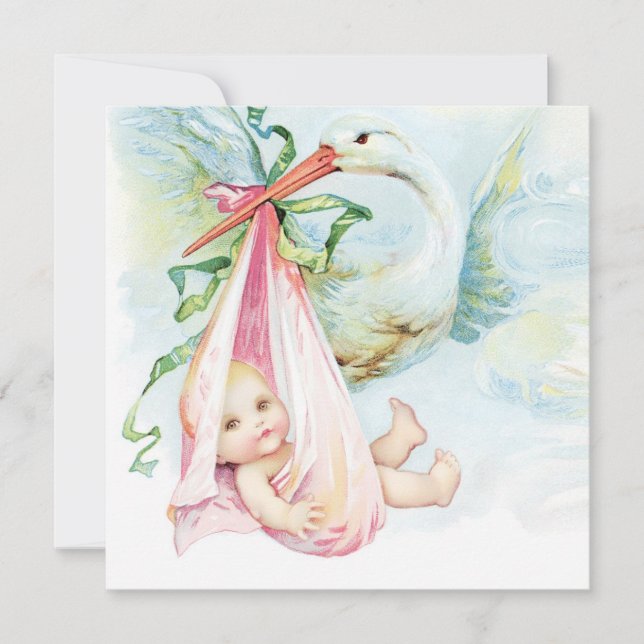 Convite Chá de fraldas de Tempestade Azul-Teal e Rosa (Frente)