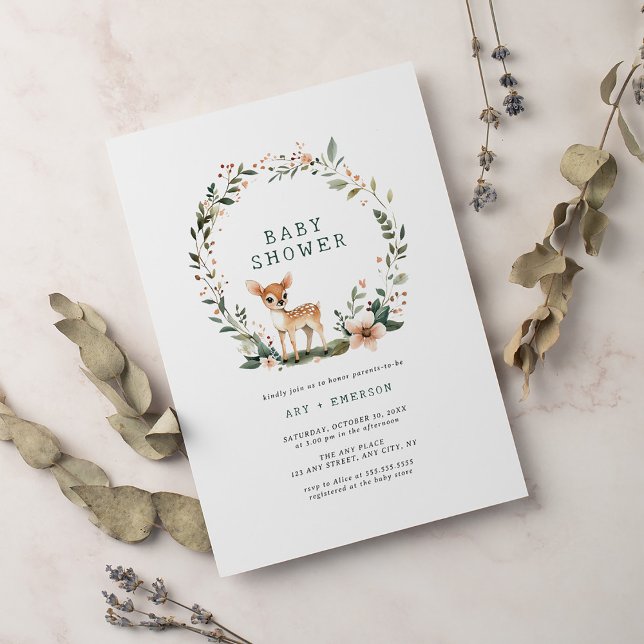 Convite Chá de fraldas de terra de madeira branca (Criador carregado)