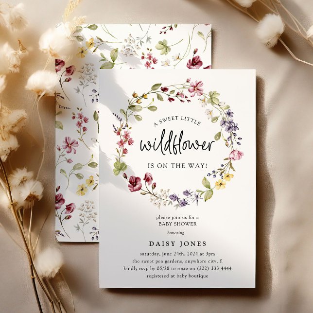 Convite Chá de fraldas de terra doce de flor selvagem (Criador carregado)