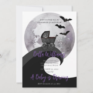 Convite Chá de fraldas de Testemunha com Carruagem de Bebê