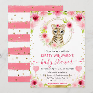 Convite Chá de fraldas de Tigre da Selva de Cinto Aquático