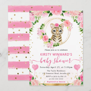 Convite Chá de fraldas de Tigre da Selva de Cinto Aquático