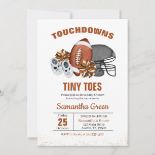 Convite Chá de fraldas de touchdowns e dedos minúsculos