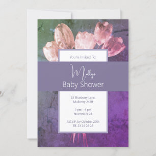 Convite chá de fraldas de Tulipas de Aquarela de Boho Illu