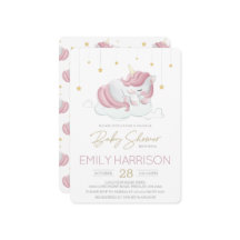 Chá de fraldas de Unicórnio Dormindo Rosa