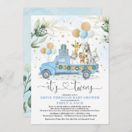 Convite Chá de fraldas de Unidade Selvagem Por Dois Dourad