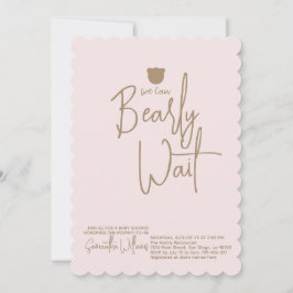 Convite Chá de fraldas de ursinho moderno minimalista