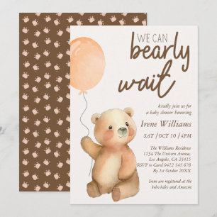 Convite Chá de fraldas de Urso de Teddy