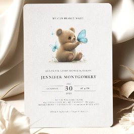 Convite Chá de fraldas de Urso - Garoto Azul