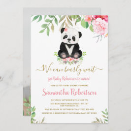 Convite Chá de fraldas De Urso Rosa Que Podemos Esperar