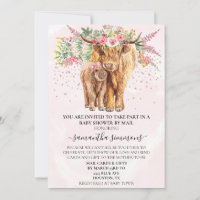 Chá de fraldas De Vaca Do Planalto De Menina Rosa