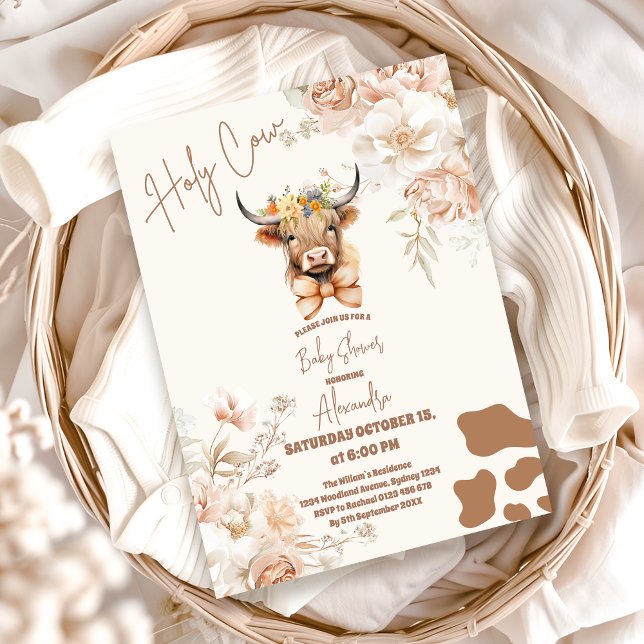 Convite Chá de fraldas de Vaca Santa Verde (Criador carregado)