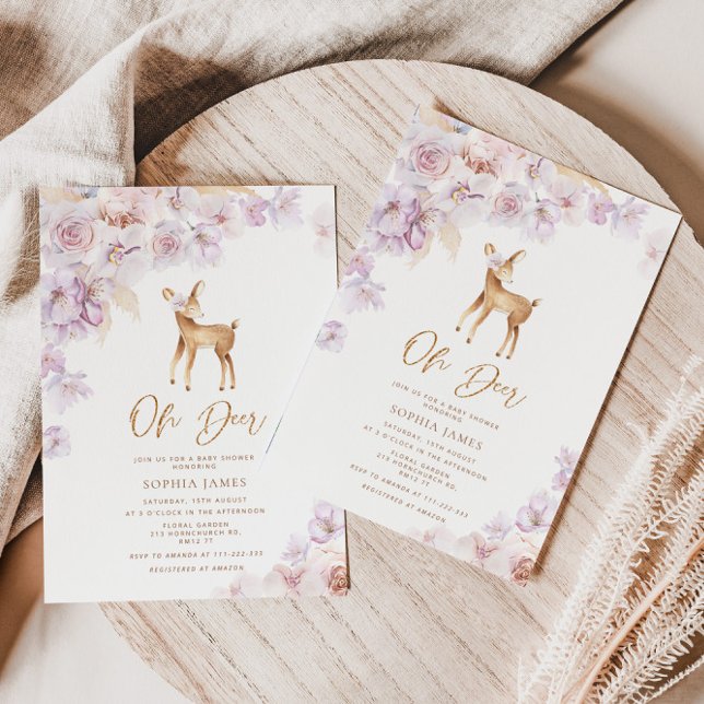 Convite Chá de fraldas de veado (Criador carregado)