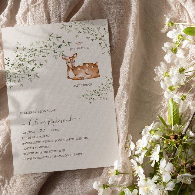 Convite Chá de fraldas de Veado da Madeira (Criador carregado)