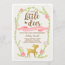 Convite Chá de fraldas de veados convidadaWoodland Girl co
