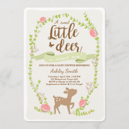 Convite chá de fraldas de vencedor, Woodland Girl rosa