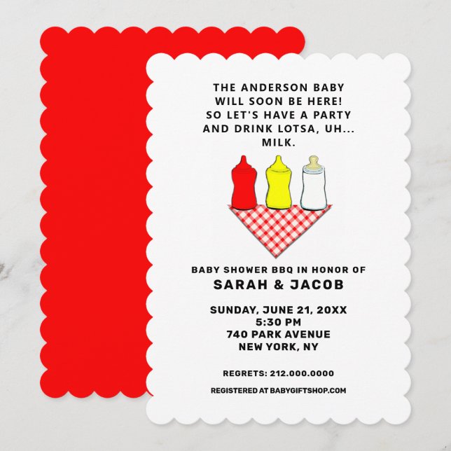 Convite Chá de fraldas de Verão (Frente/Verso)