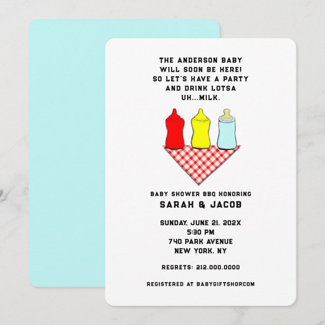 Convite Chá de fraldas de Verão (Frente/Verso)