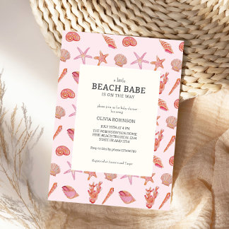 Convite Chá de fraldas de Verão de Beach Babe Coastal Seas