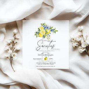 Convite Chá de fraldas de Verão de Fruta azul-limão-gêmeo