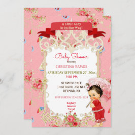 Convite Chá de fraldas de Verão de praia Victoriana