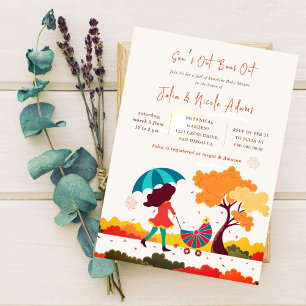 Convite Chá de fraldas de Verão Legal e brilhante