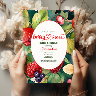 Convite Chá de fraldas de Verão para Berries Mistos de Aqu