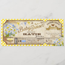 Chá de fraldas de Verificação de Gingham Amarelo D