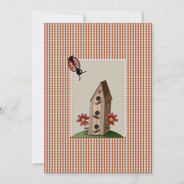 Convite Chá de fraldas de Verificações de Gingham Vermelho (Frente)