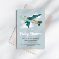 Chá de fraldas de Viagem de avião azul-bonito de B