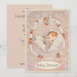 Convite Chá de fraldas de Vintage da Sweet Baby Girl