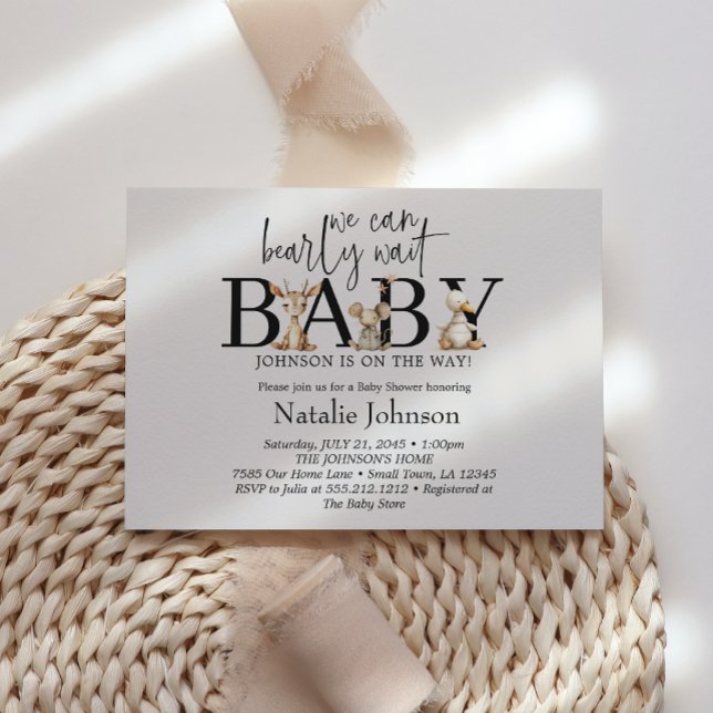 Convite Chá de fraldas de Vintage Plush Nursery (Criador carregado)