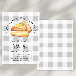 Convite Chá de fraldas de Xadrez de Gingham, Pequeno Cutie