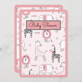 Convite Chá de fraldas de Zoo