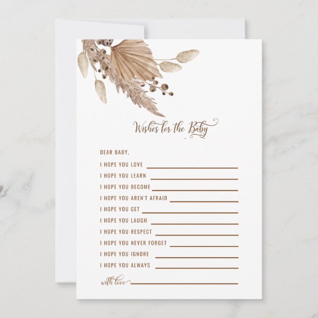 Convite Chá de fraldas deseja o bebê pampas III (Frente)