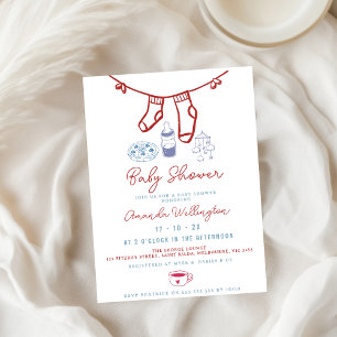 Convite chá de fraldas Desenhado de Café de Criação Quimol