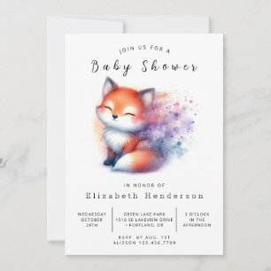 Convite Chá de fraldas Design Fox Vibes Natural