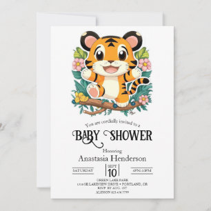 Convite Chá de fraldas Digital Tiger Encantado Boho
