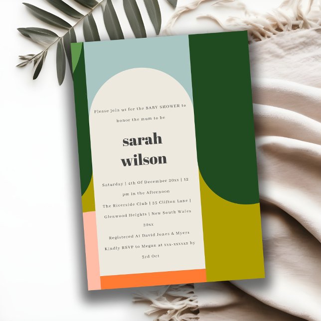 Convite Chá de fraldas do Abstrato de trava retrógrada col (Criador carregado)