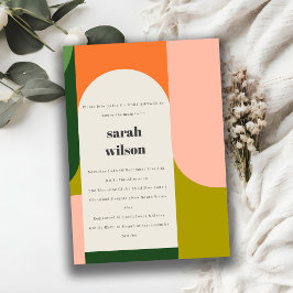 Convite Chá de fraldas do Abstrato de trava retrógrada col