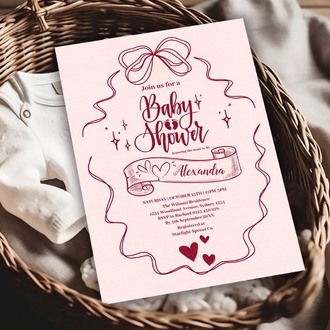 Convite Chá de fraldas do Arco desenhado na mão da porta (Criador carregado)