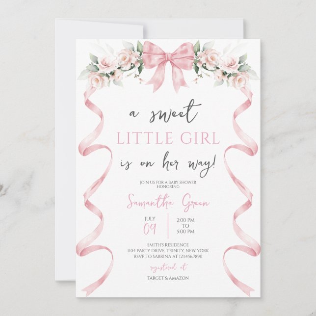 Convite Chá de fraldas do Arco rosa (Frente)