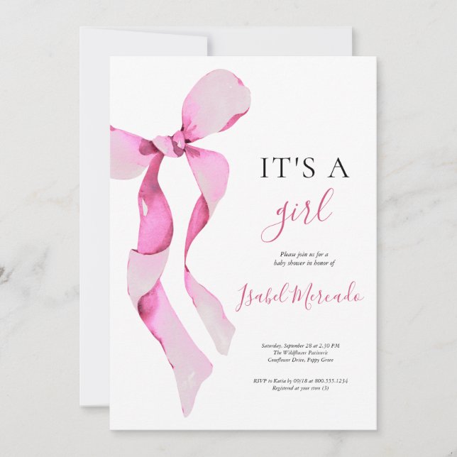 Convite Chá de fraldas do Arco rosa (Frente)