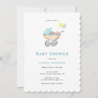 Chá de fraldas do Baby Boy com carrinho de mão