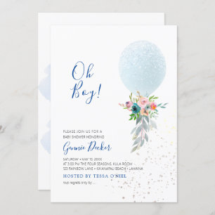 Convite Chá de fraldas do Balão PixDezines