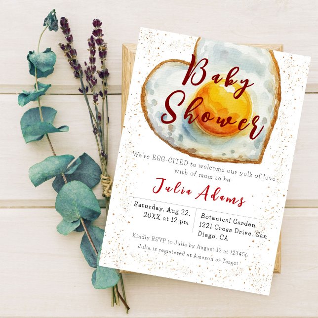 Convite Chá de fraldas do Café da Manhã de Ovos (Criador carregado)